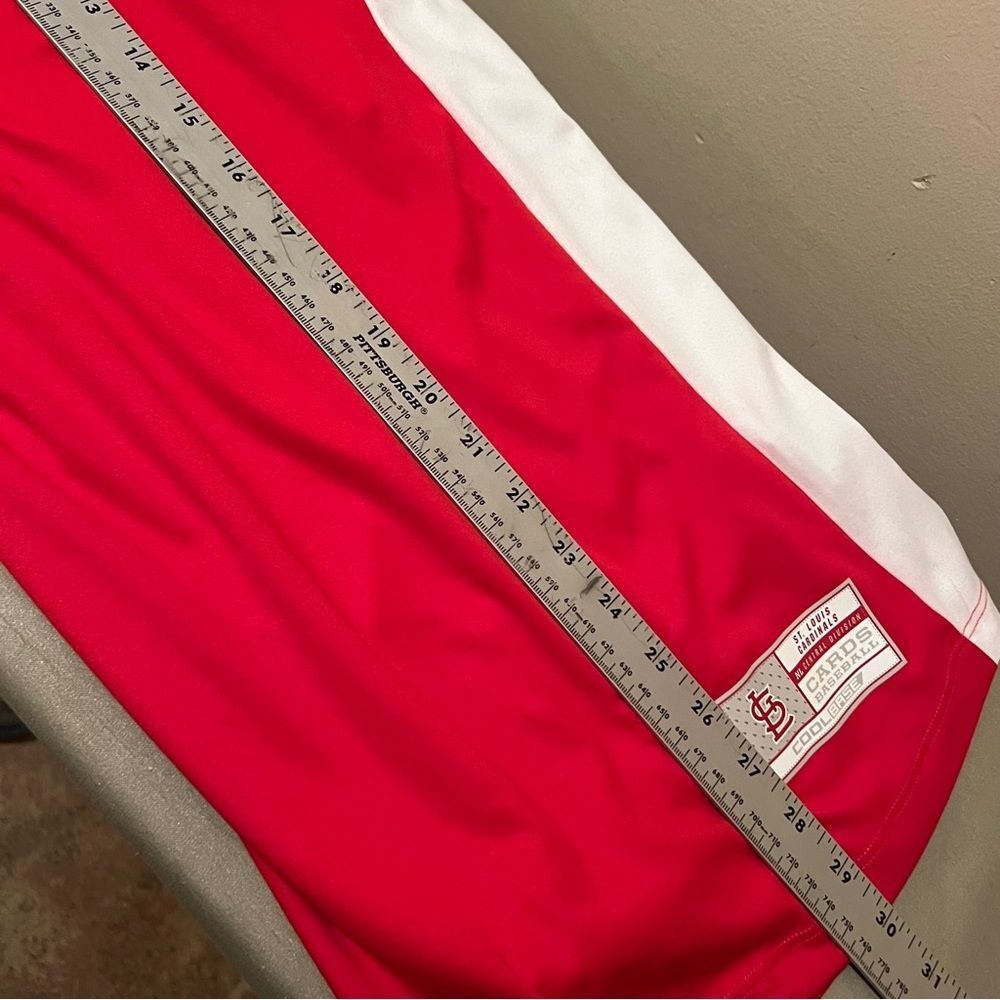 Majestic St. Louis Cardinals Red Navy White Jersey Top - Picture 11 of 11
